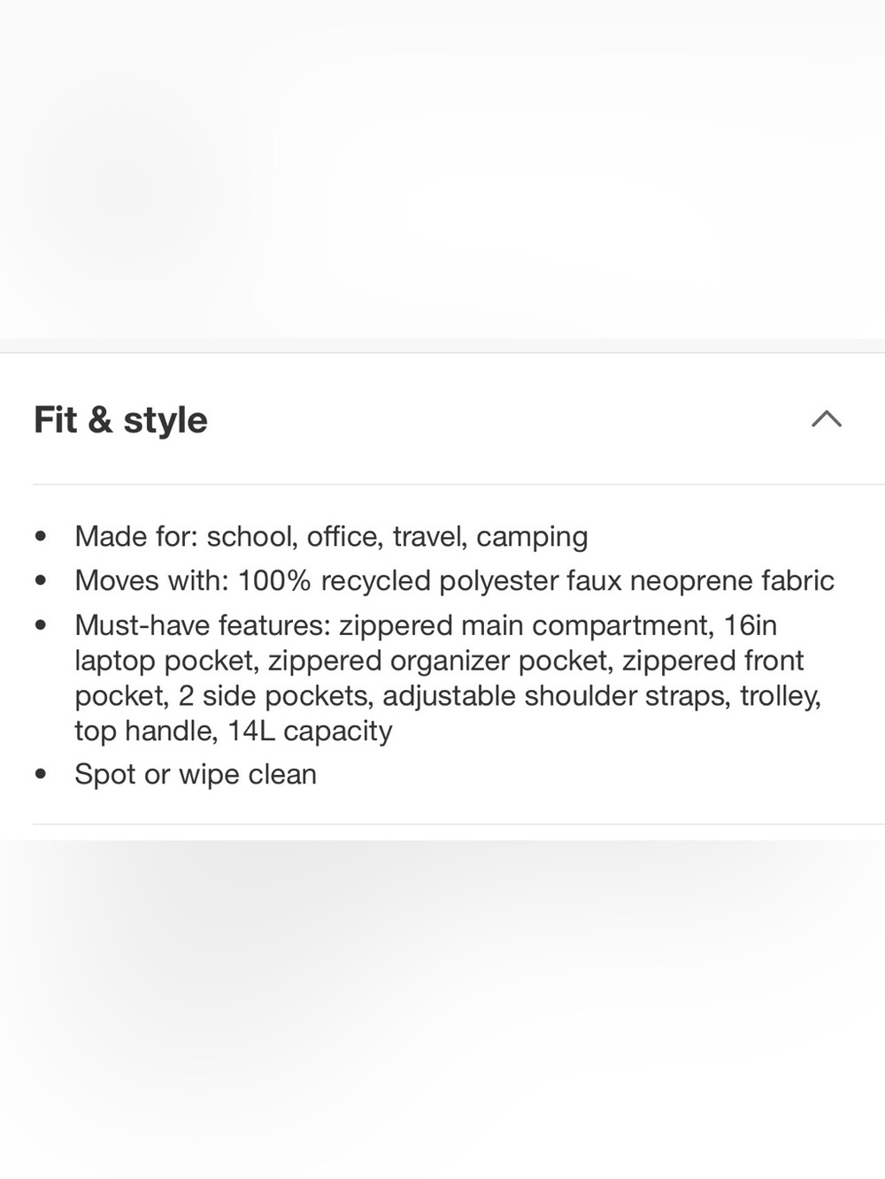 ALL IN MOTION FAUX NEOPRENE BACKPACK - Picture 7 of 15